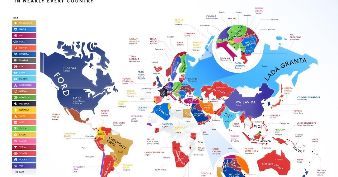 Carros mais vendidos em Portugal e no mundo