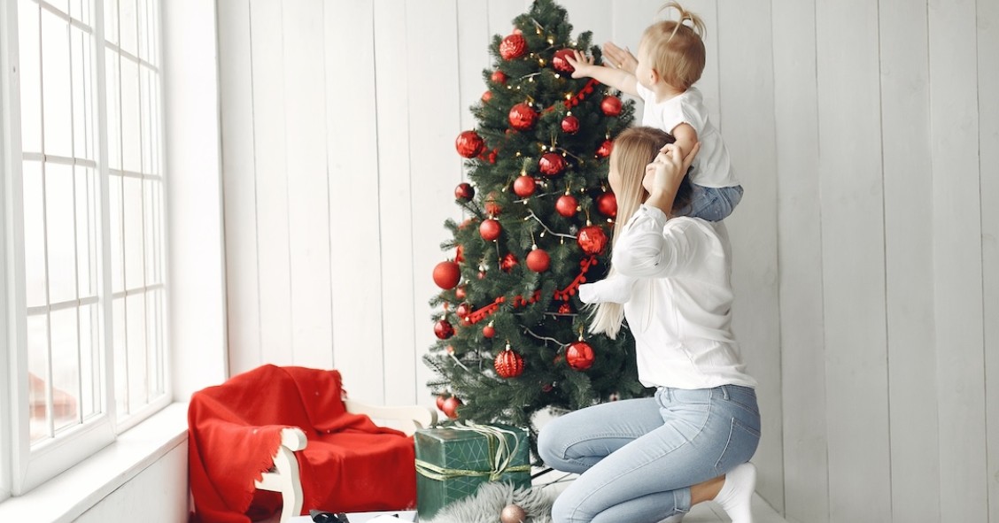 decorações de Natal em família