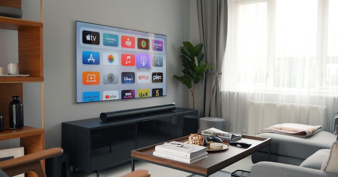 nova smart tv na sala de estar 