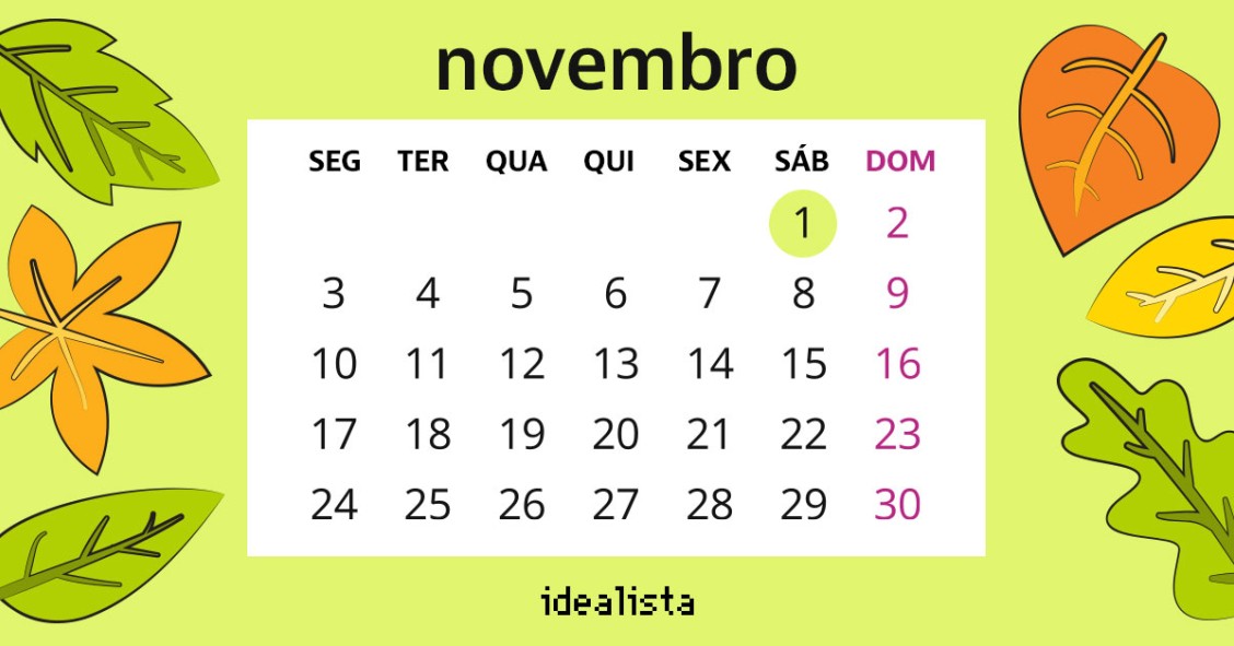 Calendário de novembro
