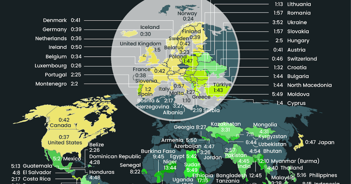 Quanto tempo é preciso trabalhar para pagar a Netflix em cada país?