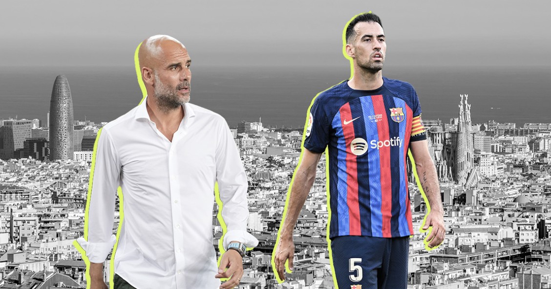 Pep Guardiola e Sergo Busquets