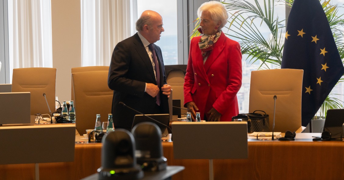 Luis de Guindos, vice-presidente do BCE, e Christine Lagarde, presidenta do BCE
