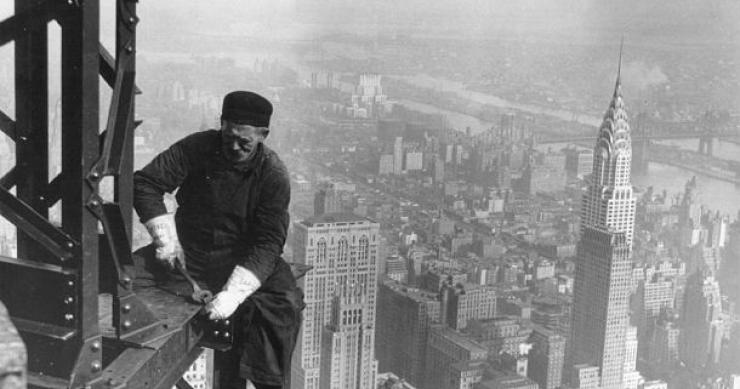 viagem fotográfica à construção do empire state building