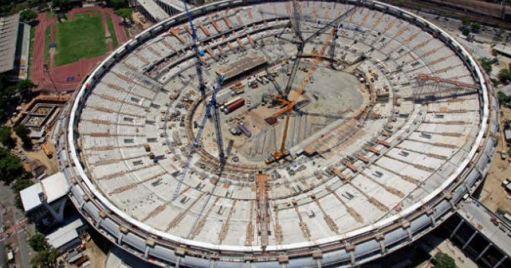 vista aérea das obras que estão a ser realizadas no estádio maracanã (foto: espn.com.br) obras no estádio maracanã estão 75% concluídas
