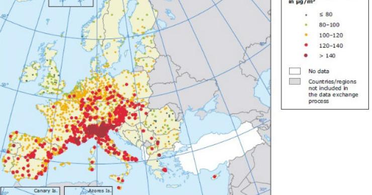 fonte: agência europeia do ambiente radiografia do dia: qualidade do ar nos países europeus