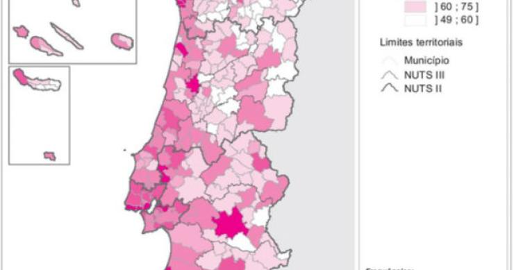 Fonte: INE Radiografia do dia: Indicador per capita do poder de compra no País por município, em 2011