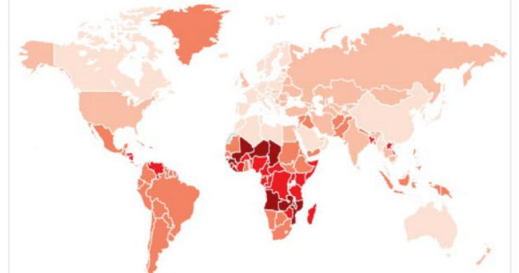 Radiografia do dia: Percentagem de mães adolescentes (entre os 15 e os 19 anos) no mundo