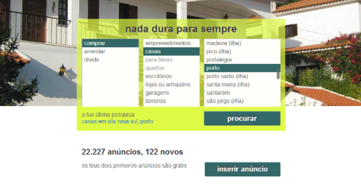 idealista tem uma nova casa (home page)