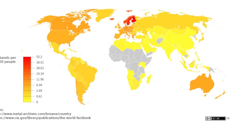 Radiografia do dia: Em que países há mais fãs de heavy metal?