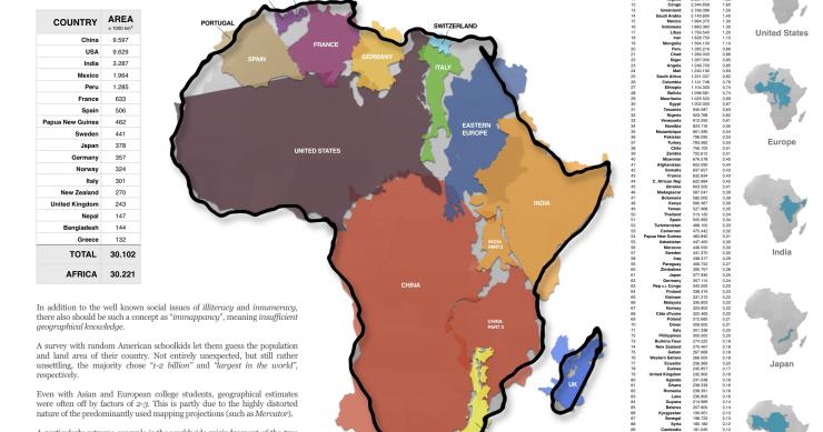 Radiografia do dia: O verdadeiro tamanho de África