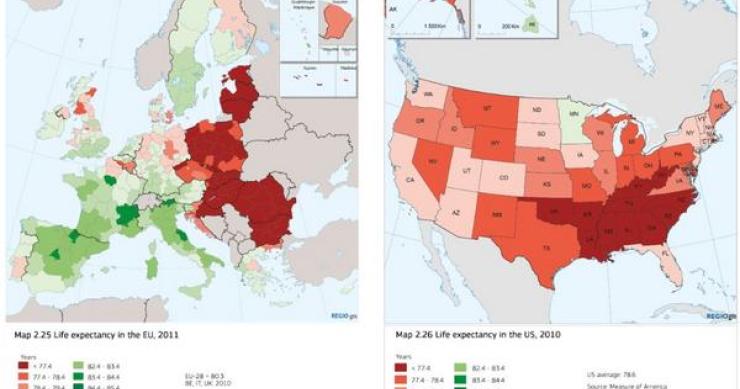 Radiografia do dia: A esperança média de vida nos EUA e na UE