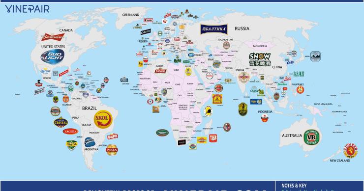 Radiografia do dia: As cervejas mais populares em todos os países