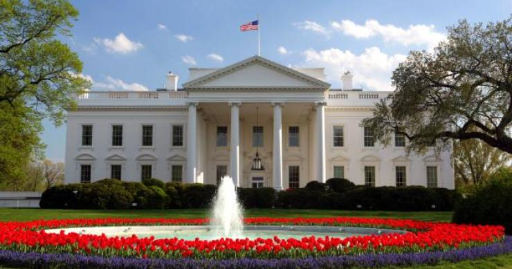 Exterior da Casa Branca em Washington. Exterior da Casa Branca em Washington.