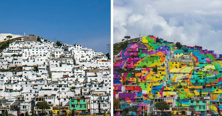 O violento bairro mexicano que converte as casas num mural gigante em busca da paz