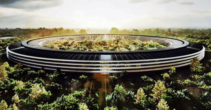 A nova sede da Apple vista de... drone