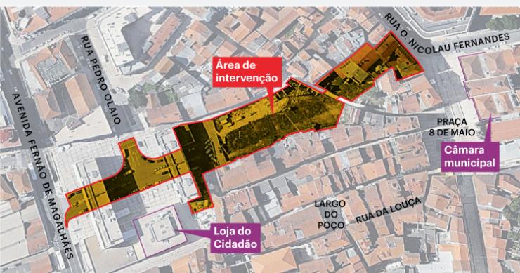 O projeto para a criação da Via Central (Foto: Público). O projeto para a criação da Via Central (Foto: Público).