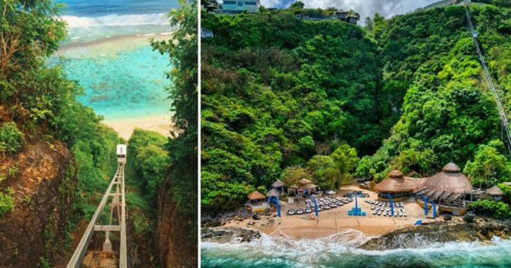 Karma Kandara Beach: Da cama à praia após descer um penhasco de 85 metros de funicular 