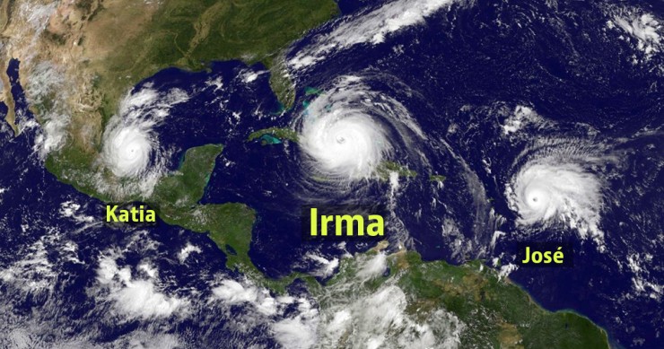 O antes e depois da Ilha de San Martín após a passagem do furacão Irma
