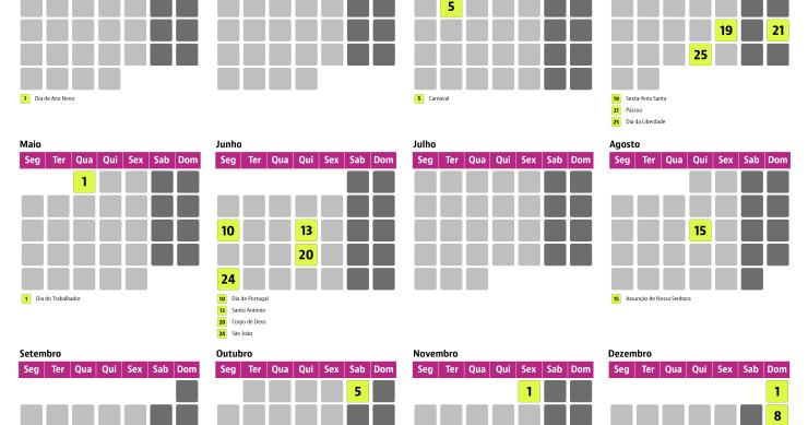 Calendário de 2019: Olá pontes, olá feriados! As “pausas” do próximo ano