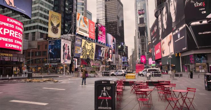 Times Square vazia