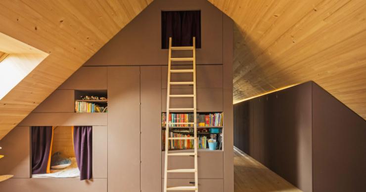 Um espaço bonito, que nem parece um sotão