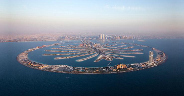 Vista aérea da Palm Jumeirah