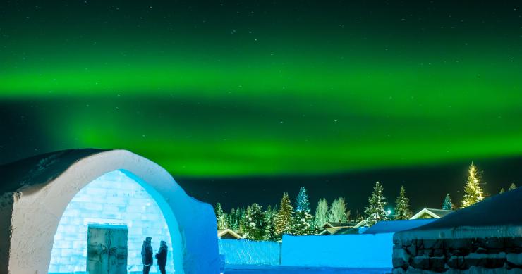 As vistas impressionantes do Ice hotel