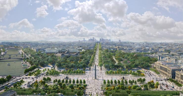 Os planos de Paris para transformar os Campos Elíseos num grande jardim