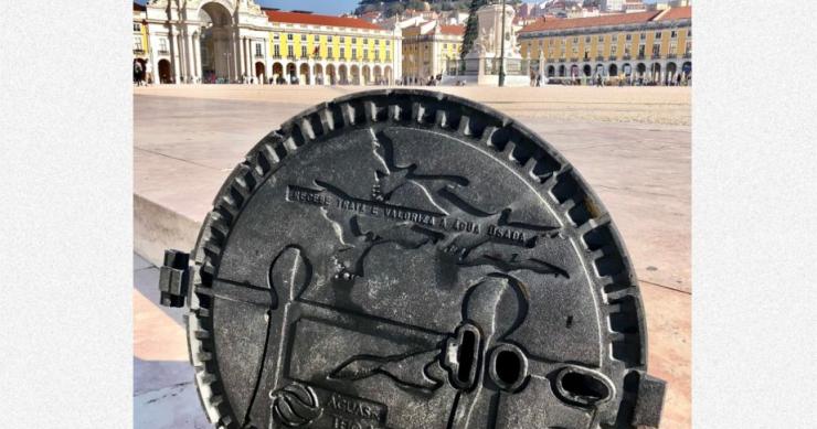 Arte em Lisboa em tampas de esgoto
