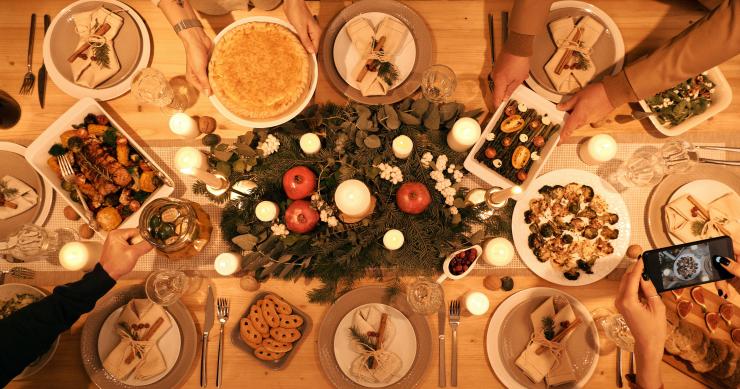 Decoração da mesa de Natal