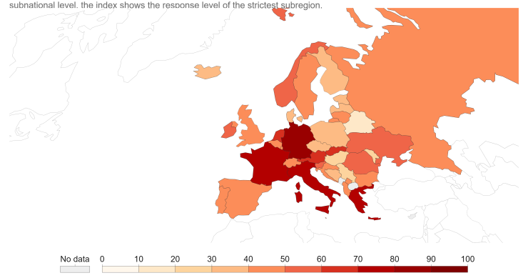 Medidas de restrição pela Europa