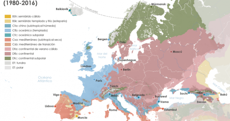 Tipos de clima em Portugal e na Europa