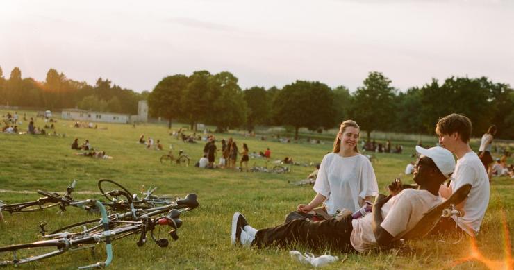 Parque verde na Feira popular de Lisboa