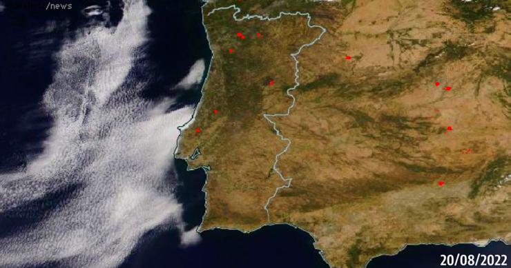 Mapa dos Incêndios em Portugal e na Europa