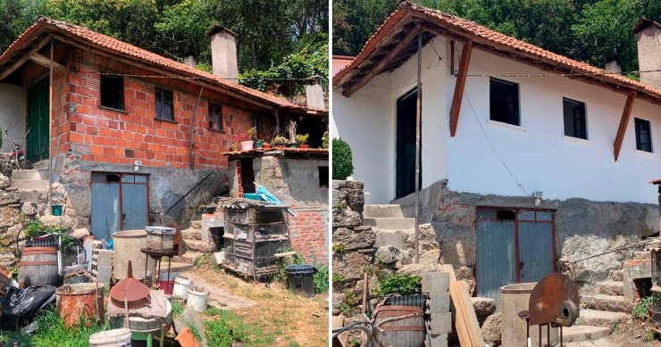 Antes e depois da casa de Benjamim em Tondela Combate à pobreza habitacional