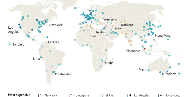 As cidades mais e menos caras do mundo