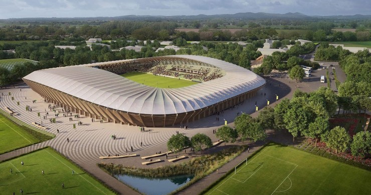 estádio feito em madeira