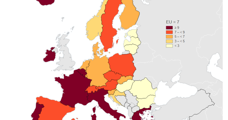 Horas de trabalho por semana nos países da UE