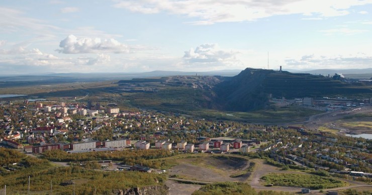 vista aérea da cidade de Kiruna