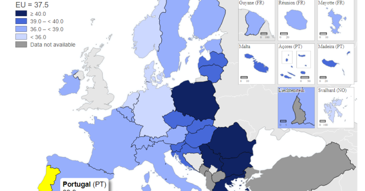 Horas de trabalho por semana em Portugal e na UE