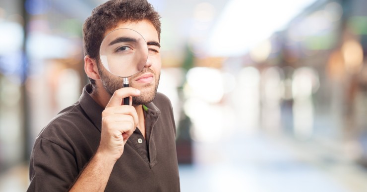 Man with a magnifying glass