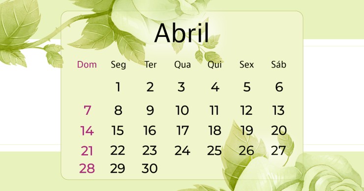 Calendário Abril