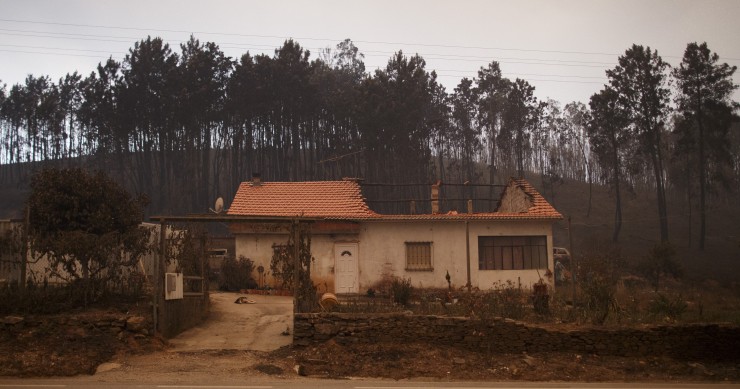 Casas destruídas nos incêndios
