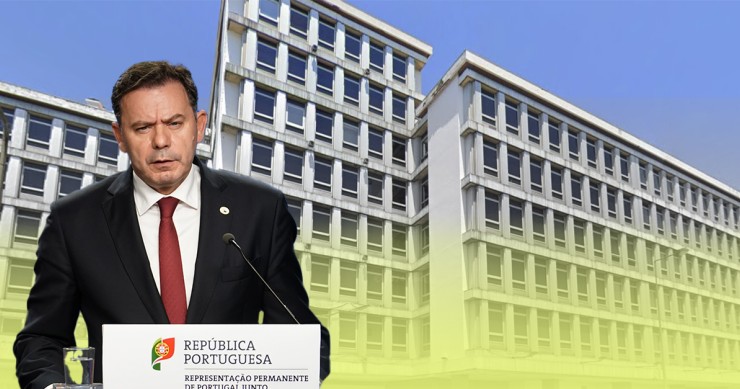 Luís Montenegro, primeiro-ministro, e edifício na Avenida 24 de julho, em Lisboa Venda de imóveis públicos