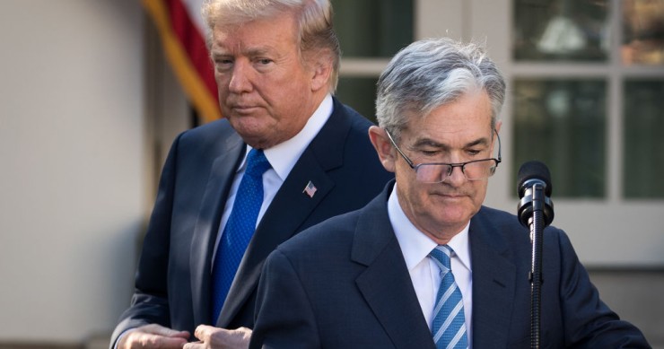 Donald Trump, presidente dos EUA, e Jerome Powell, presidente da Fed Juros nos EUA ficam inalterados