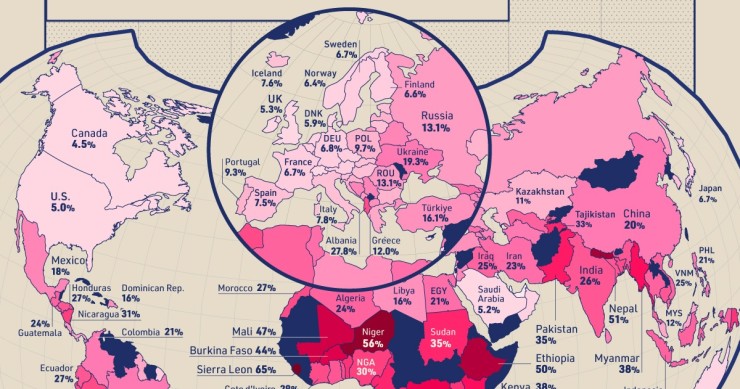 Tamanho da economia paralela no mundo