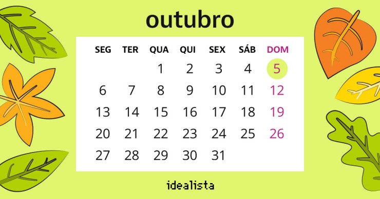 calendário de outubro