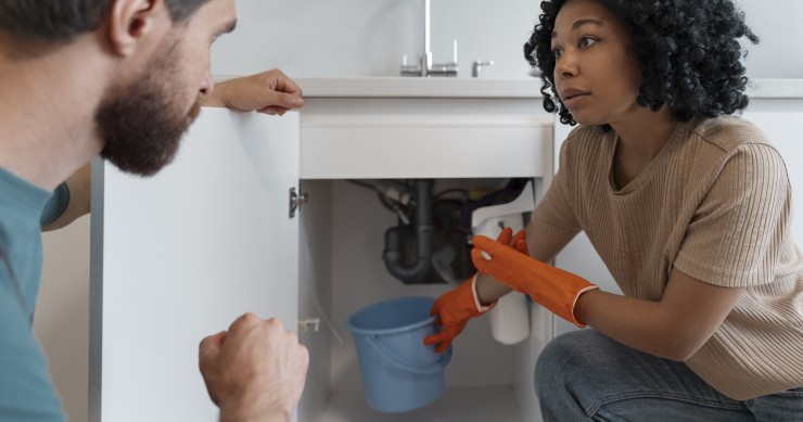 casal a arranjar torneira