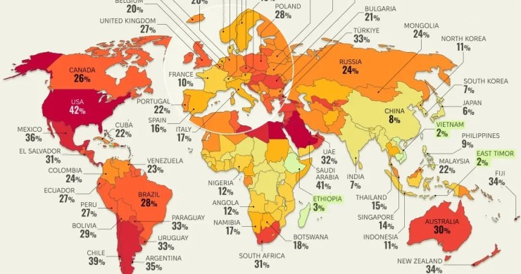 Taxa de obesidade no mundo